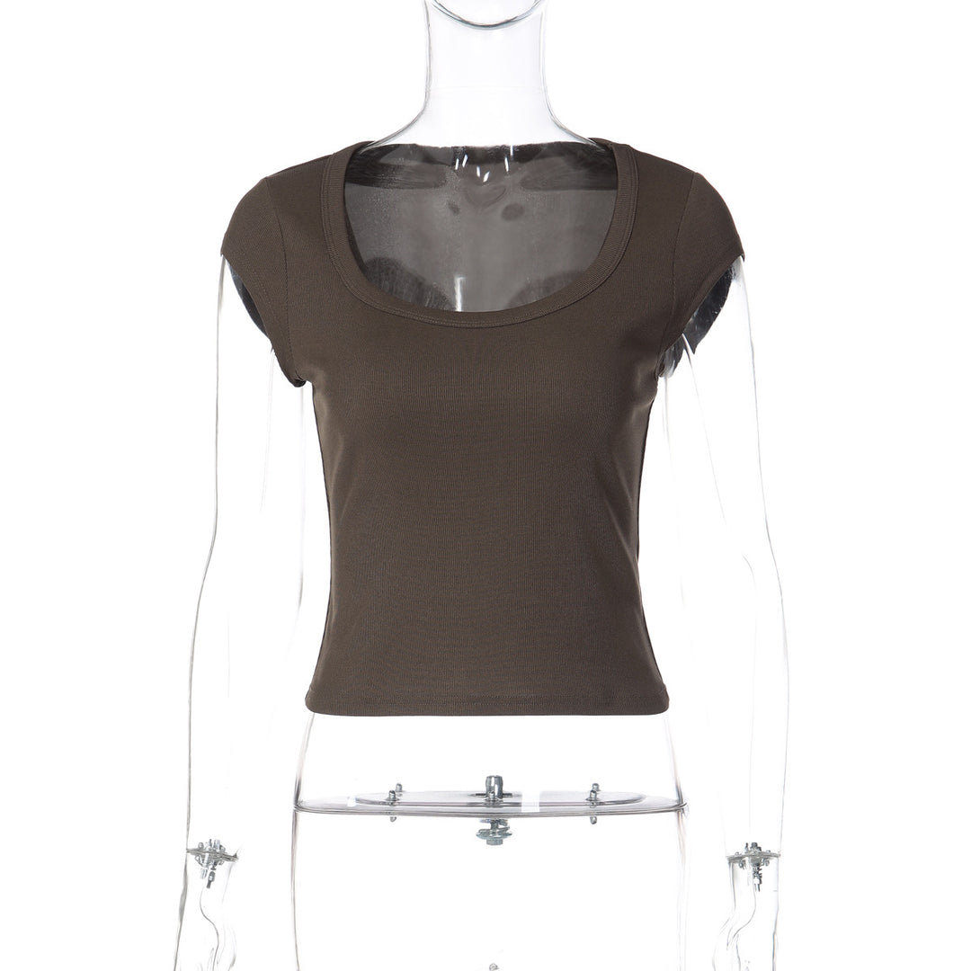 Damen figurbetontes Kurzarm-Top Echo Archiv
