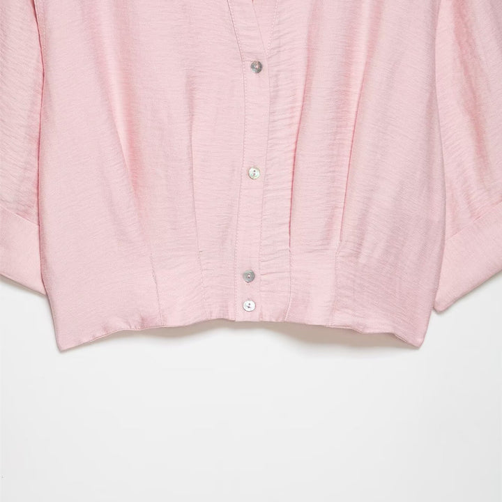 Damen kurzärmlige Bluse mit lässigem Schnitt und stylischem Kragen Echo Archiv