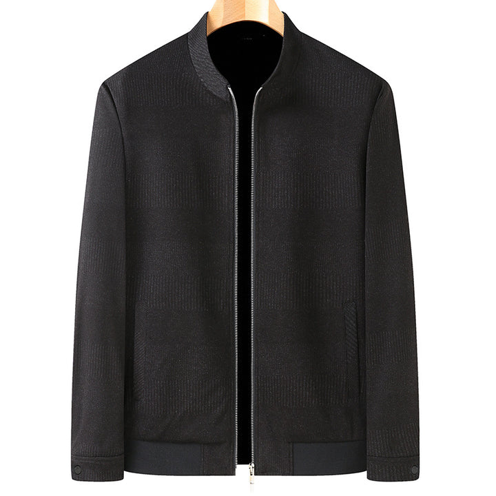 Herren Bomberjacke mit Jacquard-Streifenstruktur, Stehkragen und verdecktem Reißverschluss Echo Archiv