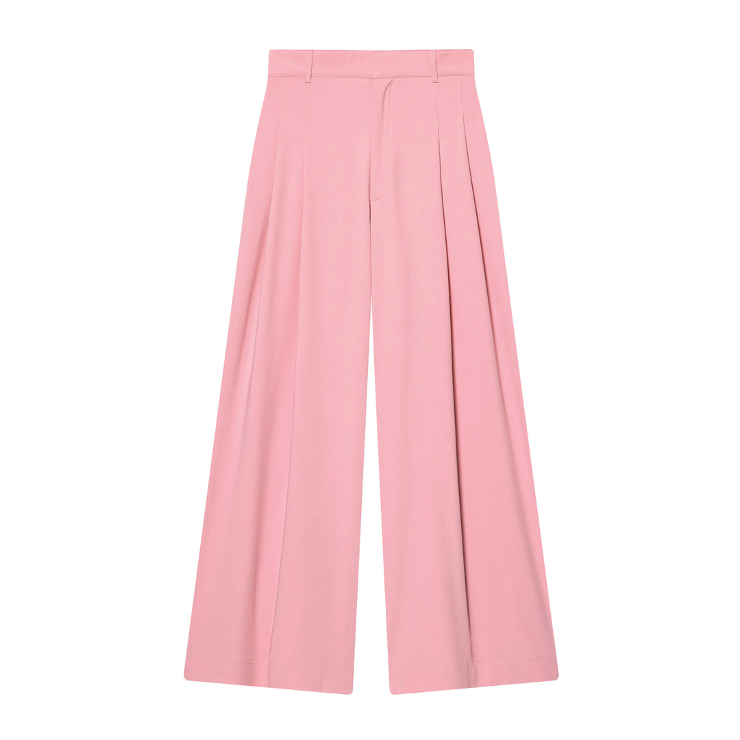 Damen hochtaillierte weite Bundfalten-Hose mit weitem Bein und Bügelfalte – Avélisse