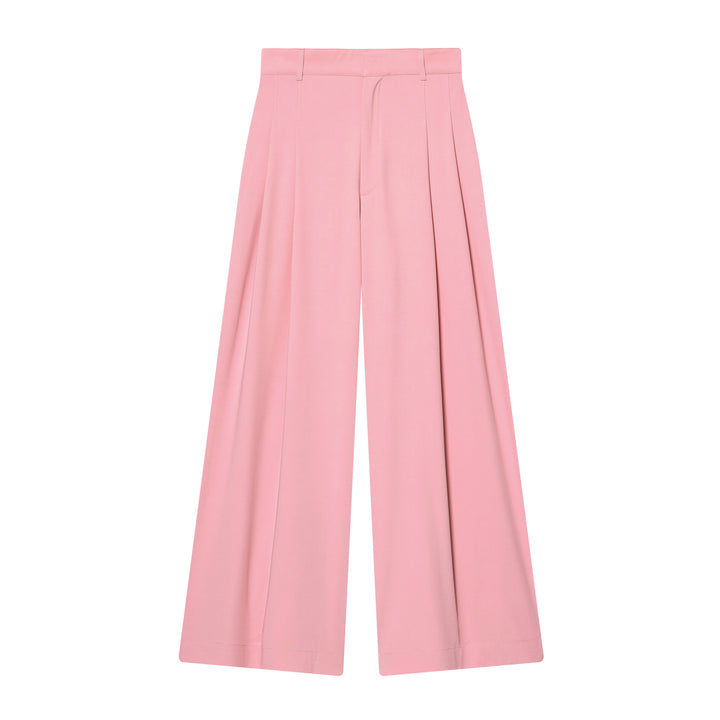 Damen hochtaillierte weite Bundfalten-Hose mit weitem Bein und Bügelfalte – Avélisse