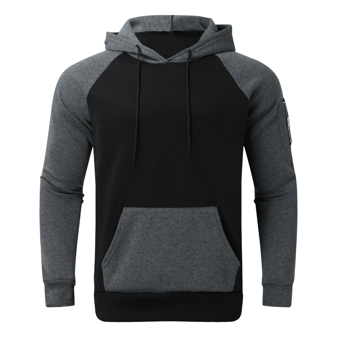Herren nan Raglan-Kapuzenpullover aus Baumwollmix mit Kängurutasche, Ärmeltasche und Kapuzenkordel Echo Archiv