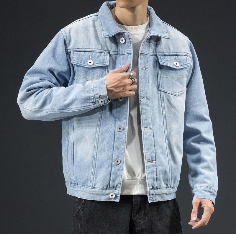 Herren Geschnittene Denimjacke mit Fleecefutter Echoarchiv