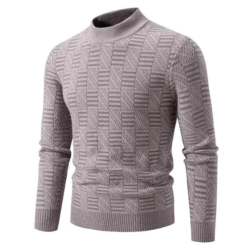 Herren Strickpullover mit strukturiertem Design und hohem Kragen Echoarchiv