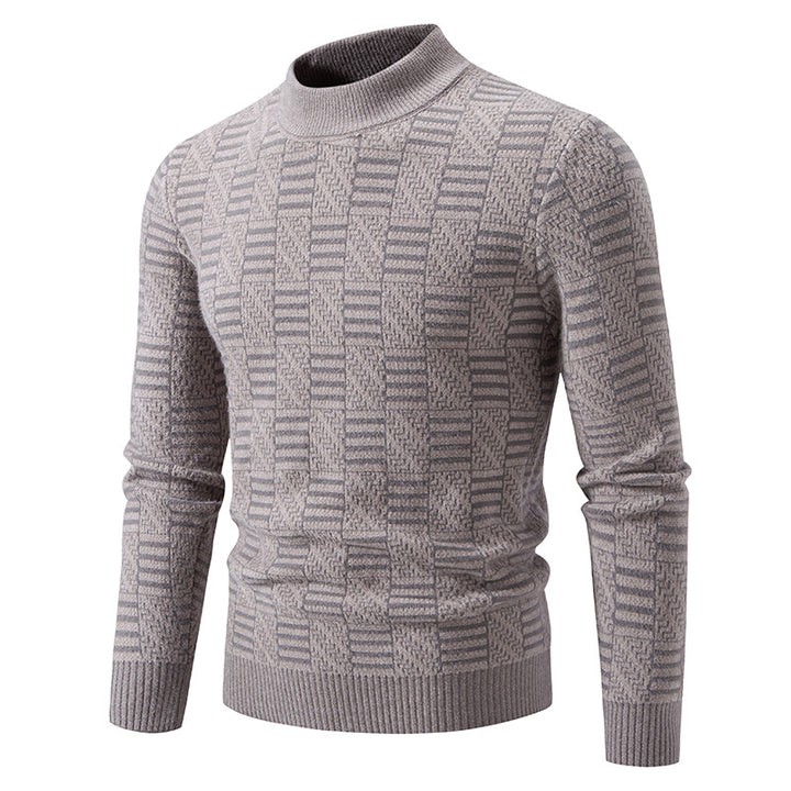 Herren Strickpullover mit strukturiertem Design und hohem Kragen Echoarchiv