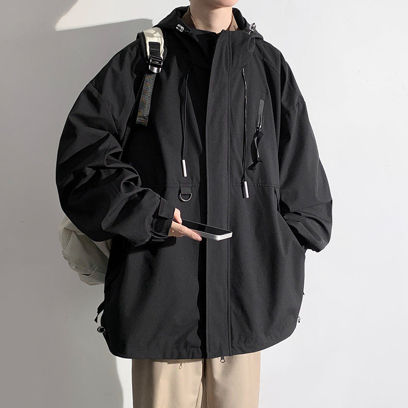 Herren wetterfeste Übergangsjacke mit verstellbarem Kapuzenkragen und praktischen Taschen Echoarchiv