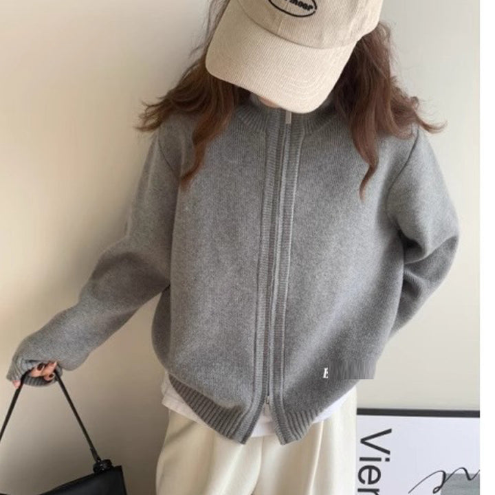Damen Modische Strickjacke mit leichtem Reißverschluss Echo Archiv