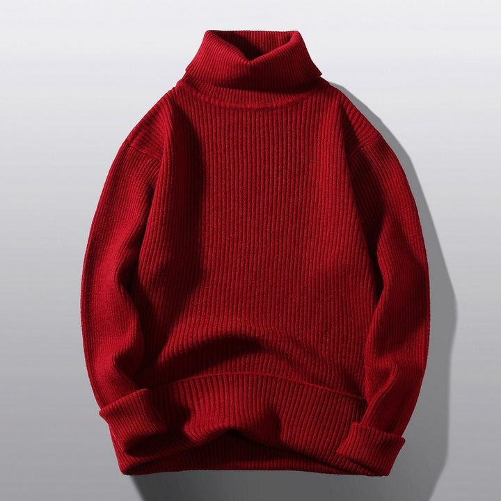 Herren bequemer Rollkragenpullover aus strukturiertem Strick Echoarchiv