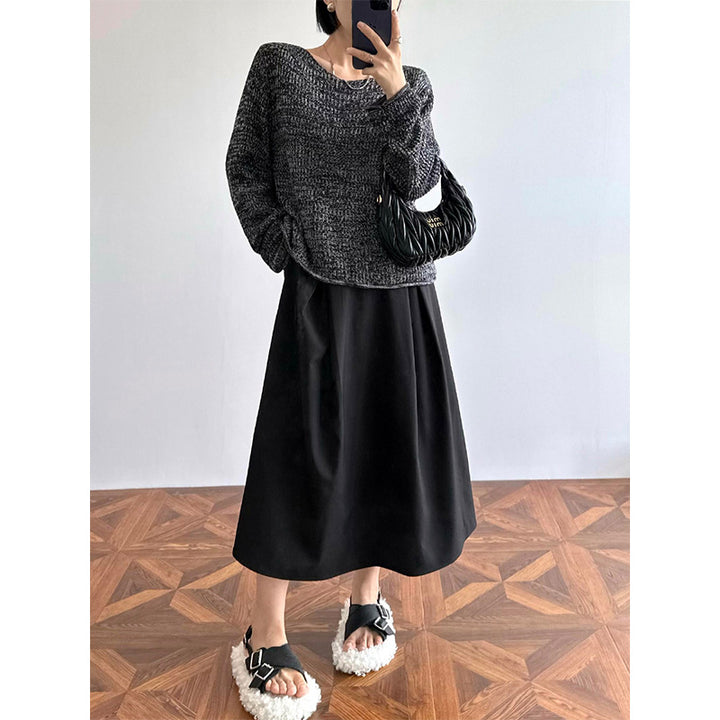 Damen Elegante und lässige Midi-Bluse mit Knopfdetail Echoarchiv