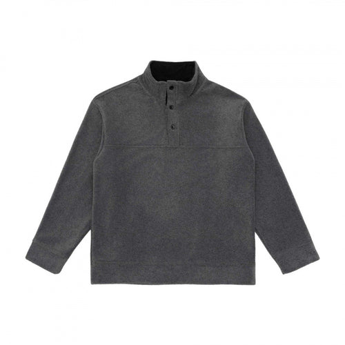 Unisex Henley-Fleecepullover mit kurzem Knopfverschluss, Stehkragen und Boxy‑Schnitt Echo Archiv