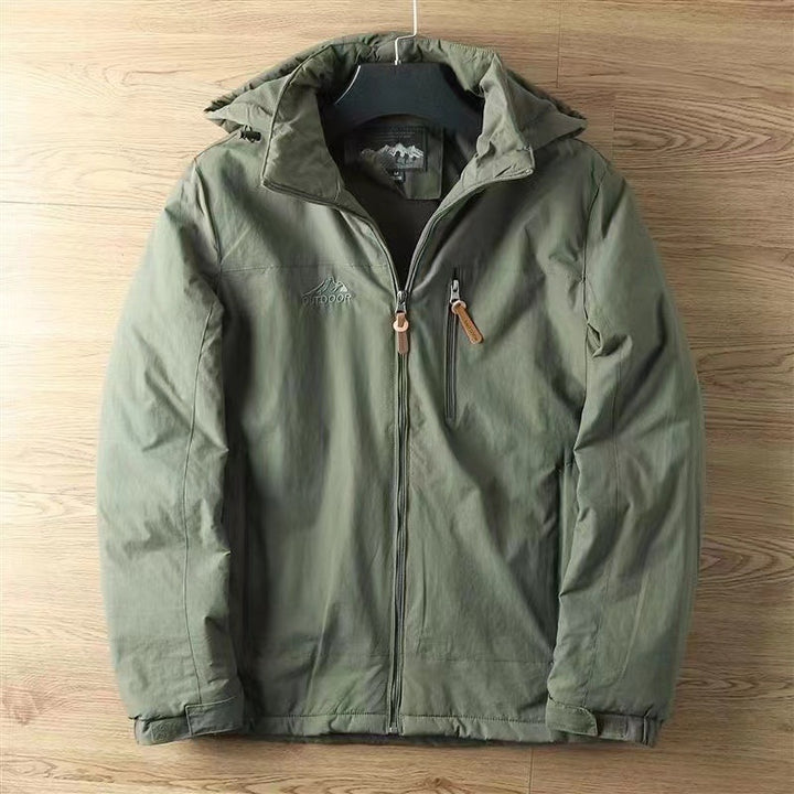 Herren nan wasserabweisende isolierte Allwetter-Trekkingjacke mit verstellbarer Kapuze und verdeckter Brusttasche Echo Archiv