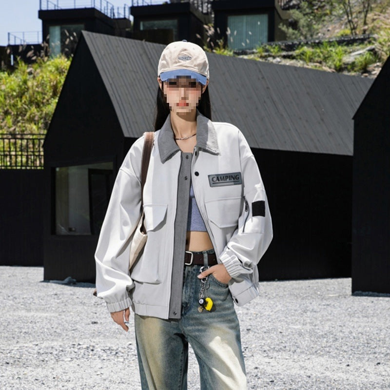 Damen Oversize Utility-Jacke mit Fleece‑Kragen & Multifunktions‑Taschen Echoarchiv
