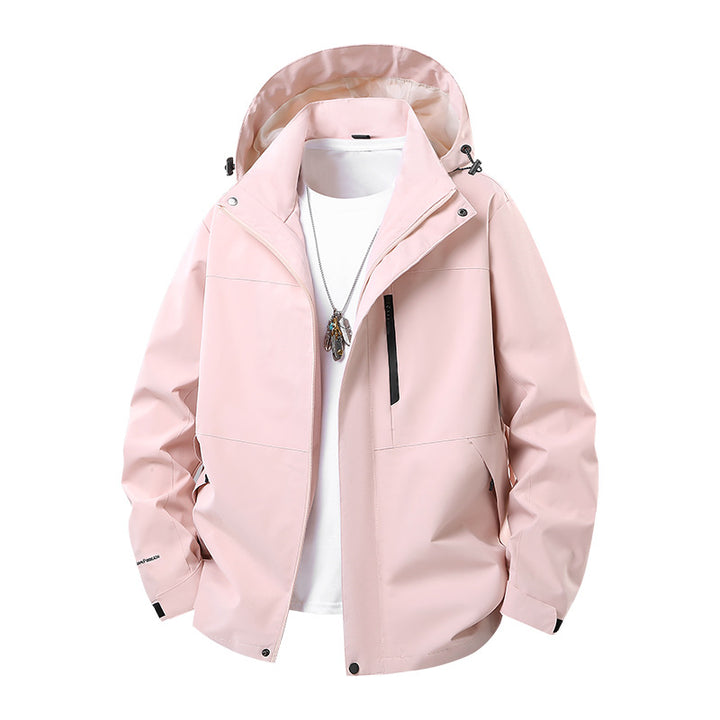 Herren Technische Softshell‑Regenjacke mit verschweißten Nähten, verstellbarer Kapuze und wasserabweisenden Reißverschlüssen Echo Archiv