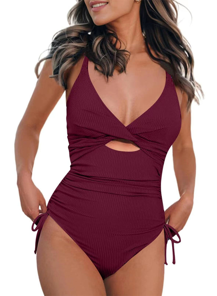Damen Einteiler Badeanzug mit subtilen Cut-Outs und verstellbaren Trägern Echo Archiv