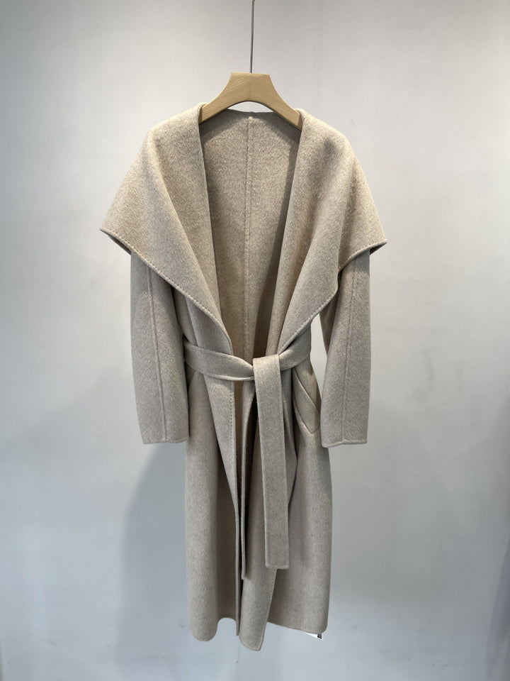 Damen Eleganter Drapierter Langmantel Echoarchiv
