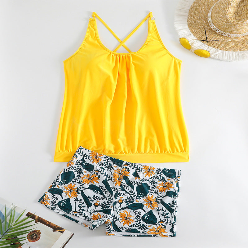 Damen Tankini-Set mit floralem Rock und modischem Oberteil Echo Archiv