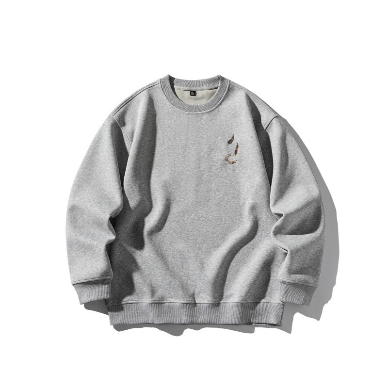 Unisex Oversize-Sweatshirt mit dezenter Koi-Stickerei Echoarchiv