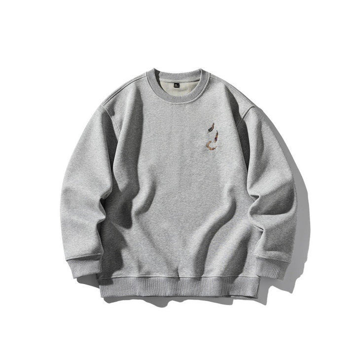 Unisex Oversize-Sweatshirt mit dezenter Koi-Stickerei Echoarchiv