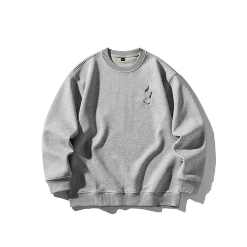 Unisex Oversize-Sweatshirt mit dezenter Koi-Stickerei Echoarchiv