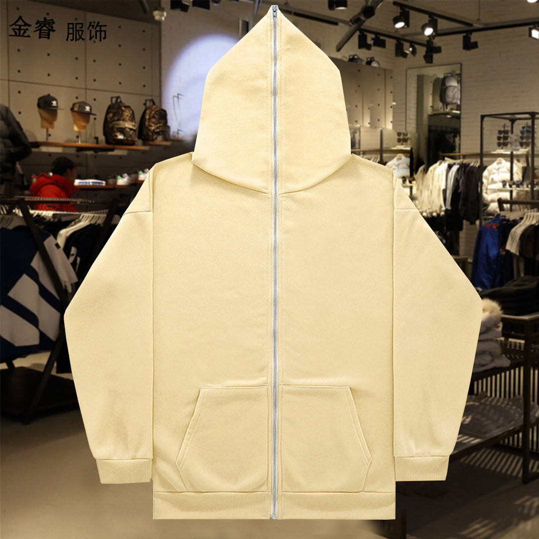 Unisex Zip-Hoodie mit durchgehendem Reißverschluss bis in spitze Kapuze, Kängurutasche und gerippten Bündchen Echo Archiv