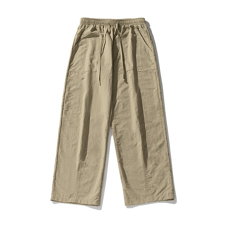 Damen Weite Leinenmix-Palazzo-Hose mit elastischem Bund, Tunnelzug und aufgesetzten Taschen Echo Archiv
