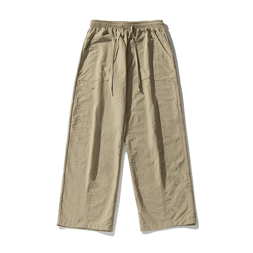 Damen Weite Leinenmix-Palazzo-Hose mit elastischem Bund, Tunnelzug und aufgesetzten Taschen Echo Archiv
