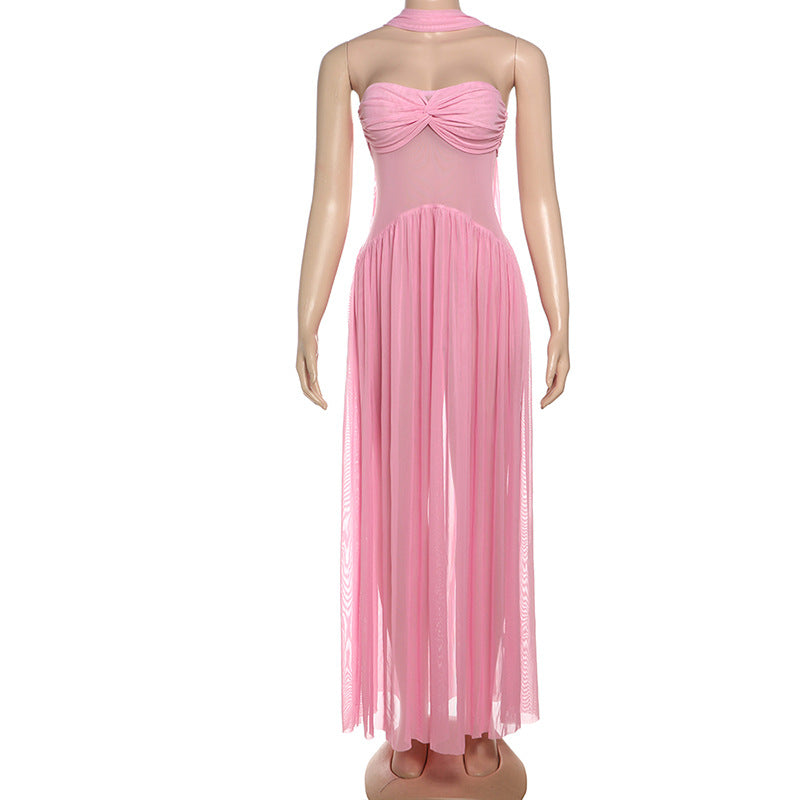 Damen Elegantes Maxikleid mit fließendem Schnitt und raffinierten Trägerdetails Echo Archiv