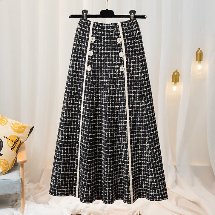 Damen Eleganter und fließender Maxirock mit Knopfdetails Echo Archiv