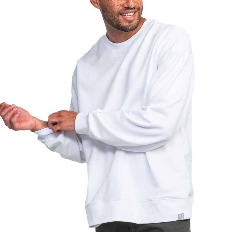 Herren Sweatshirt mit Vintage-Waschung, überschnittener Schulter und V‑Stitch Echoarchiv