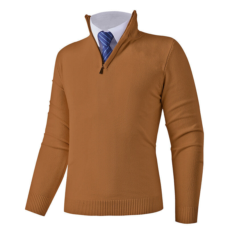 Herren Strickpullover mit modernem Reißverschluss und elastischem Saum Echoarchiv