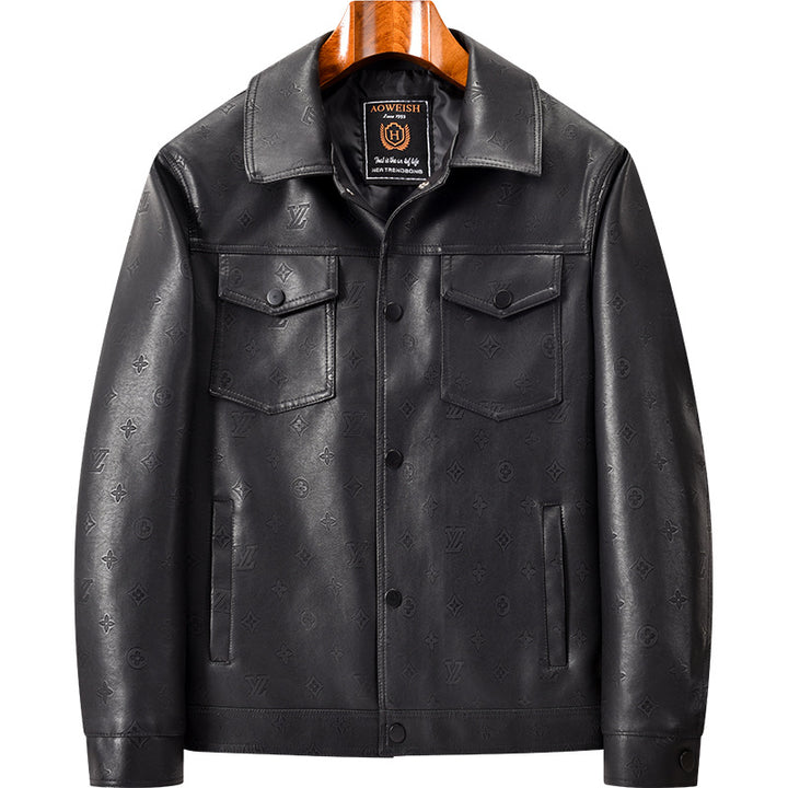 Herren Elegante Lederjacke Echo Archiv