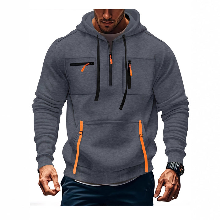 Herren Kapuzenpullover mit funktionalen Reißverschlusstaschen und modernem Schnitt Echoarchiv