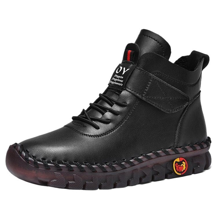 Herren nan knöchelhohe Freizeit-Lederimitat-Boots mit Klettverschluss gepolsterter Komfortinnensohle und profilierter Gummilaufsohle Echo Archiv