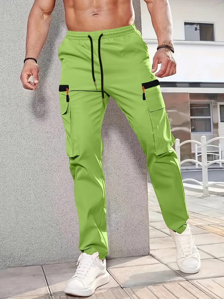 Herren Utility-Cargohose im Joggerstil mit elastischem Bund und Multifunktions-Taschen Echo Archiv