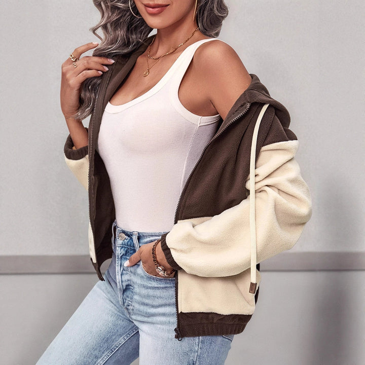 Damen Modischer Fleecejacke mit Kapuze Echo Archiv