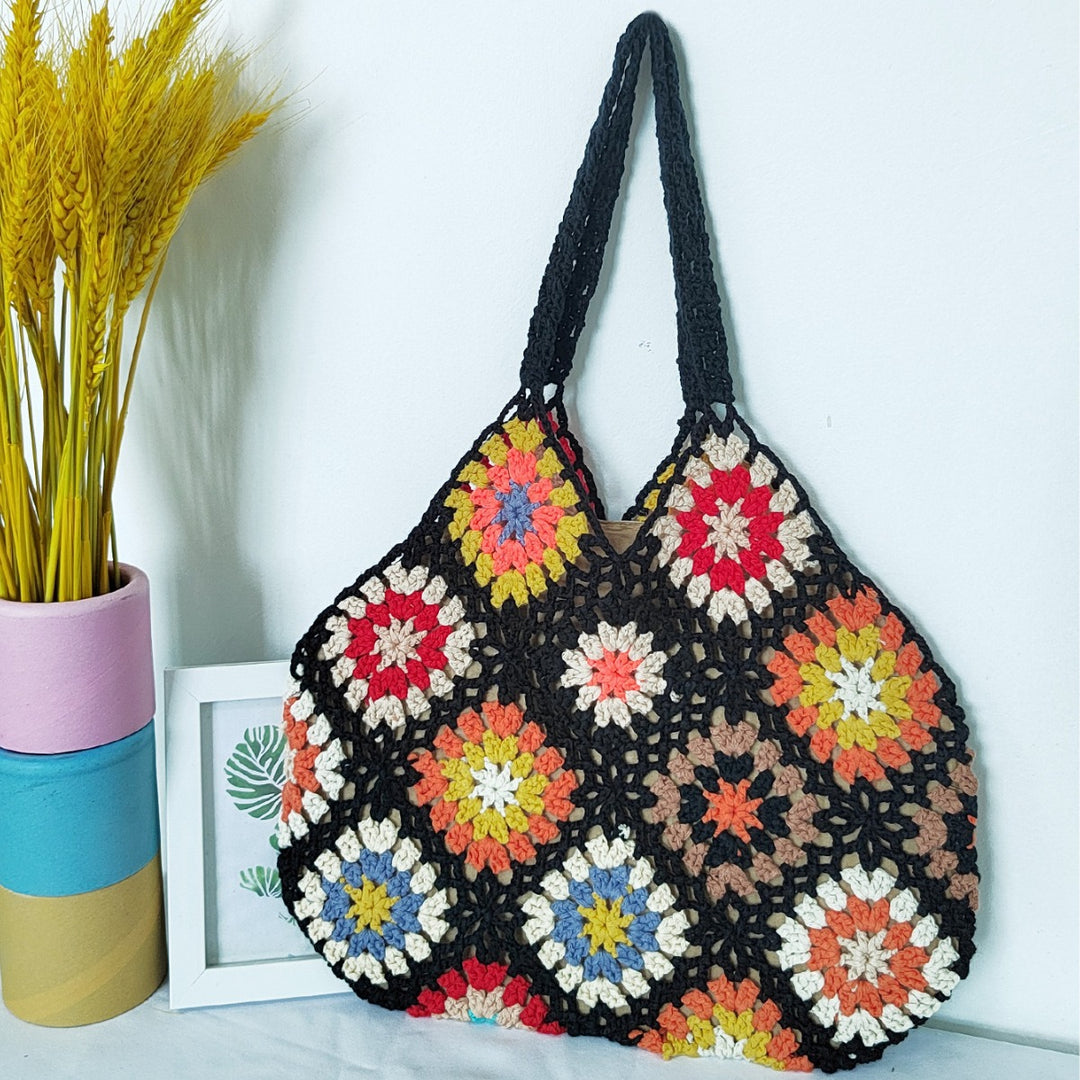 Damen Handgefertigte Häkel-Shopper-Tasche Echo Archiv