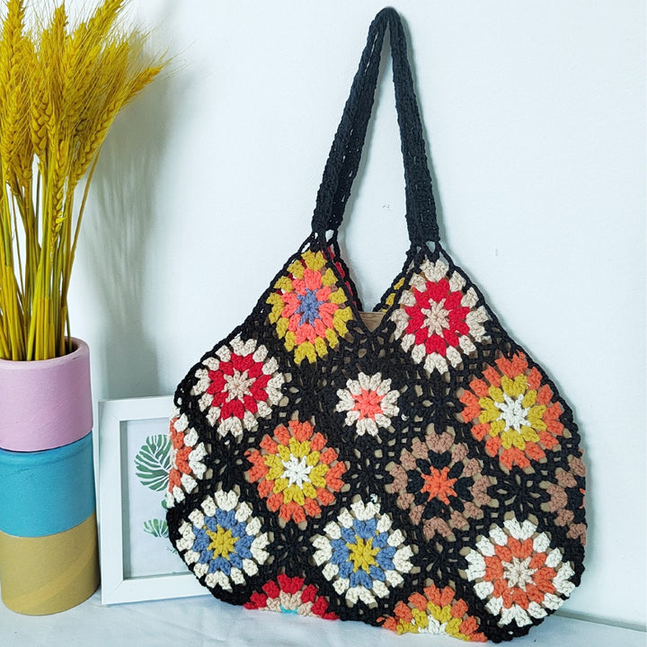 Damen Handgefertigte Häkel-Shopper-Tasche Echo Archiv