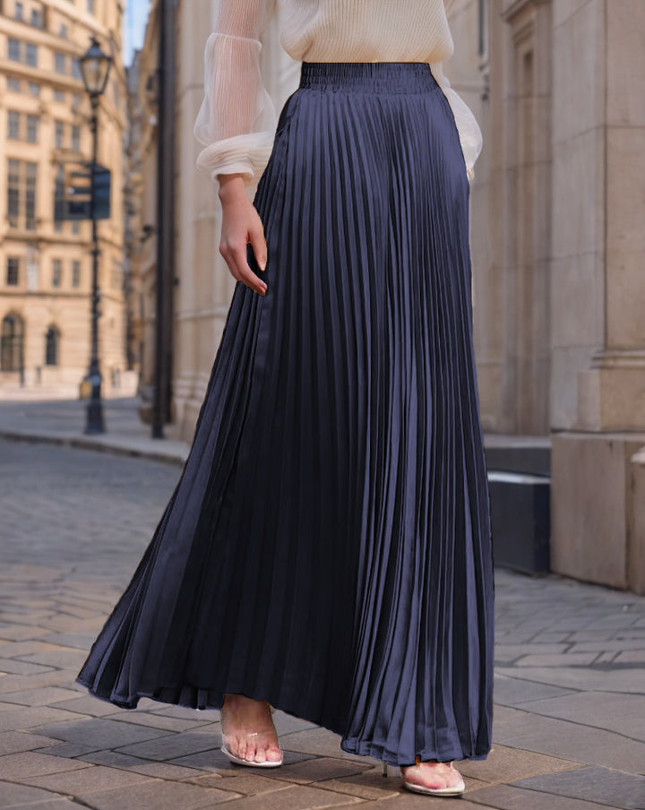 Damen nan Maxirock Plissee aus fließendem Satin mit elastischem Bund Echo Archiv