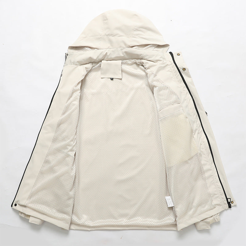 Herren nan wasserdichte Outdoorjacke mit Kapuze, multifunktionalen Taschen und atmungsaktivem Meshfutter Echo Archiv