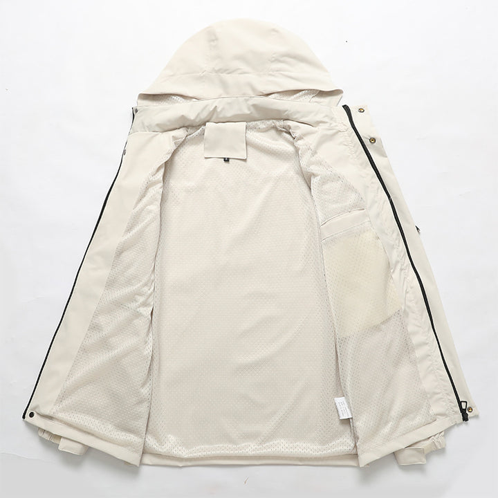 Herren nan wasserdichte Outdoorjacke mit Kapuze, multifunktionalen Taschen und atmungsaktivem Meshfutter Echo Archiv