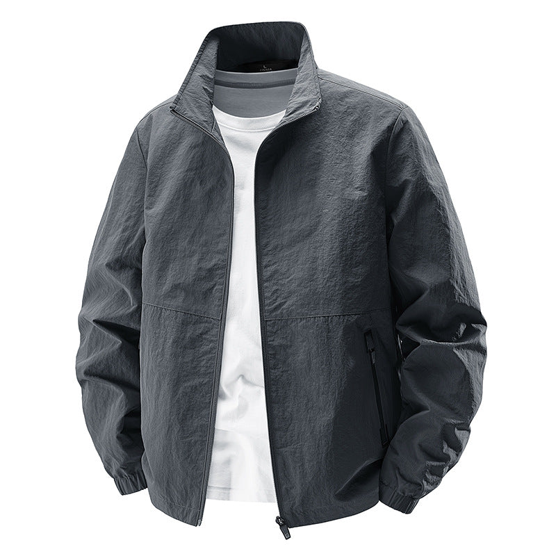 Herren Leichte Wind- und wasserabweisende Freizeitjacke mit Stehkragen und Reißverschlusstaschen Echo Archiv