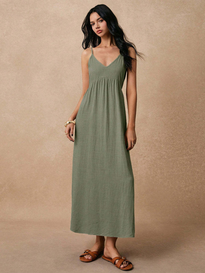Damen Maxikleid mit feinen Spaghettiträgern und leichtem, atmungsaktivem Material Echo Archiv