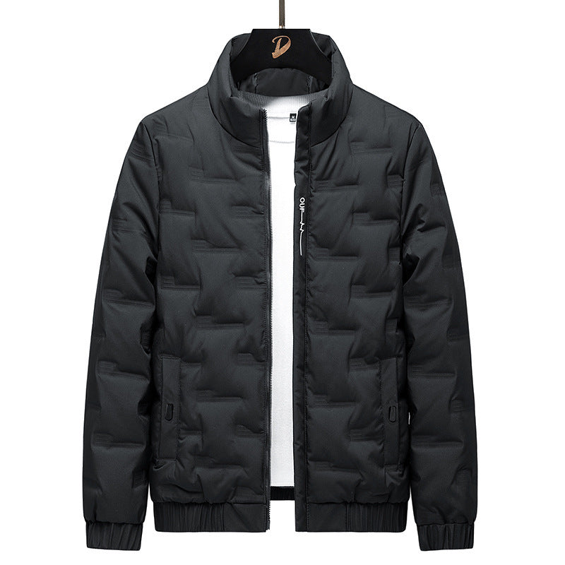 Herren Stehkragen-Steppjacke mit geometrischer Steppung und elastischen Bündchen Echo Archiv