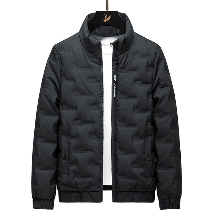 Herren Stehkragen-Steppjacke mit geometrischer Steppung und elastischen Bündchen Echo Archiv