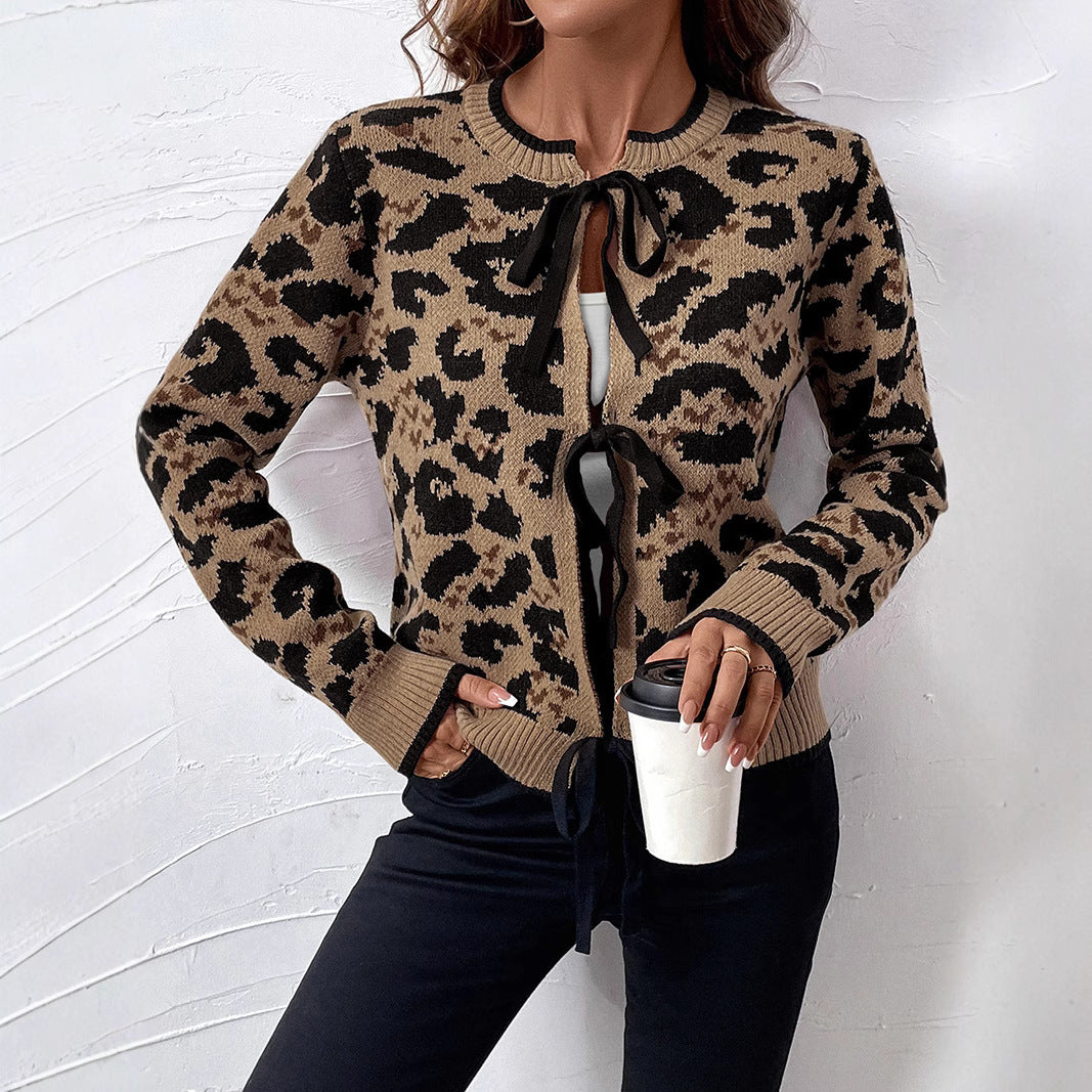 Damen Lässiger Cardigan mit Leo-Muster Echo Archiv