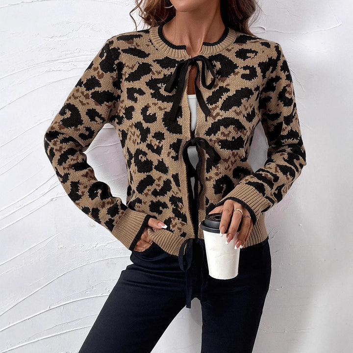 Damen Lässiger Cardigan mit Leo-Muster Echo Archiv