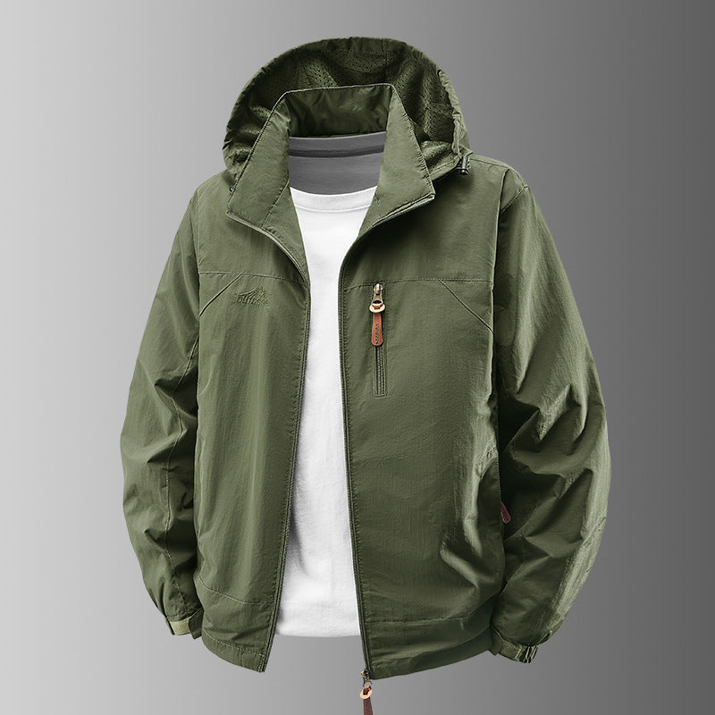Herren Ultraleichte Außenjacke mit verstellbarer Kapuze