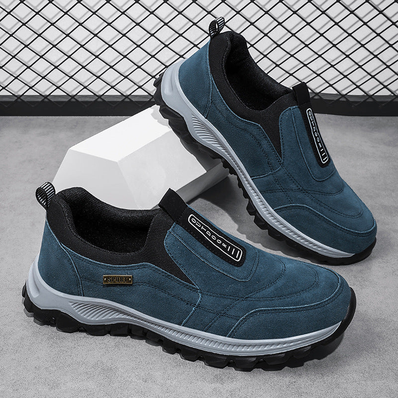 Herren Slipper-Sneaker aus Veloursleder-Optik mit rutschfester Profilsohle Echoarchiv