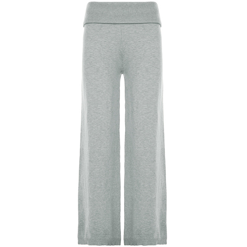 Damen nan kaschmirähnliches Strick-Lounge-Set mit Oversize-Pullover und weiten Palazzo-Hosen Echo Archiv
