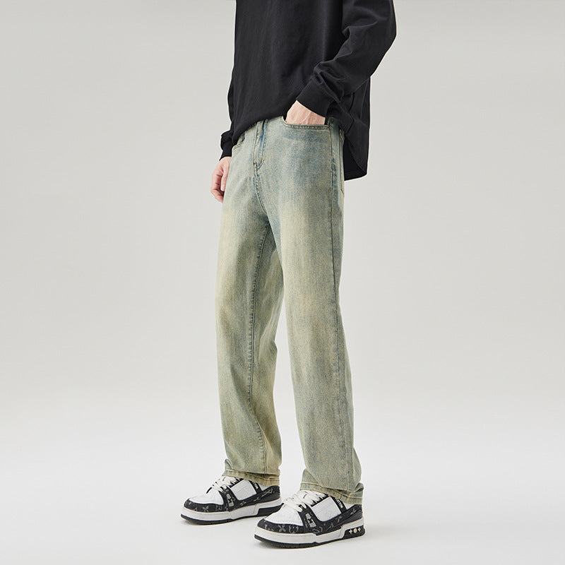 Herren Gerade geschnittene Vintage-Denim-Jeans mit entspanntem Sitz und verwaschenem Finish Echo Archiv
